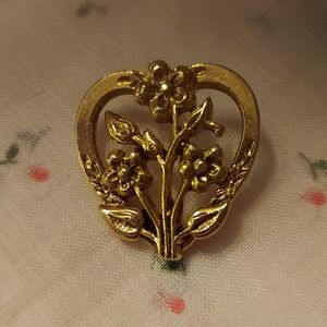 Heart and Flower Pin